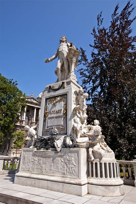 Monument To Mozart In Salzburg Historical Center Austria Stock Photo