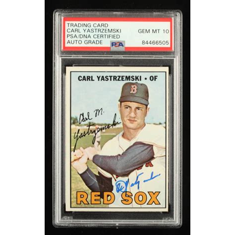 Carl Yastrzemski Signed 1967 Topps 355 PSA Pristine Auction