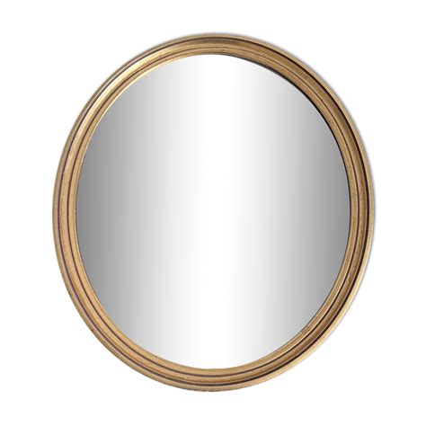 Miroir Oval En Bois Dor X Cm Transparent Verre