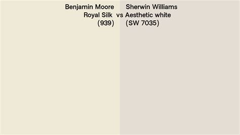 Benjamin Moore Royal Silk 939 Vs Sherwin Williams Aesthetic White SW