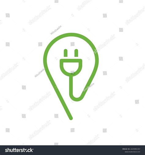 Electric Car Charge Station Map Pin Stock Vector Royalty Free