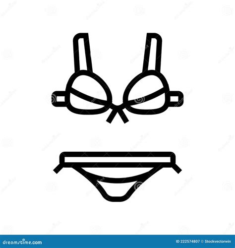 Badeanzug Bikini Linie Symbol Vektor Illustration Vektor Abbildung