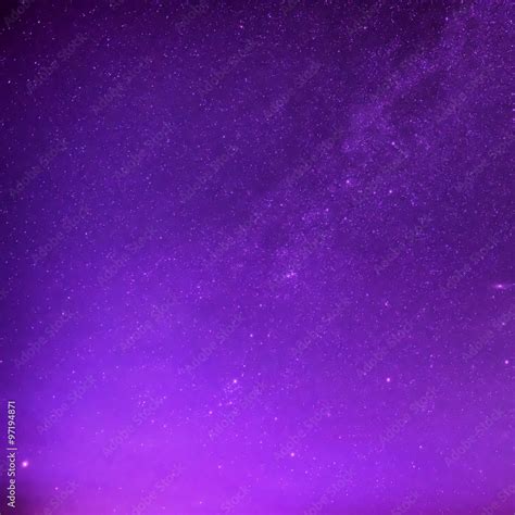 Beautiful purple night sky with many stars Stock Photo | Adobe Stock