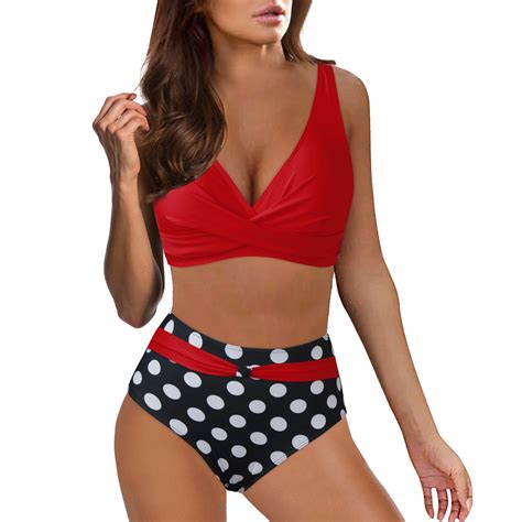 Gzea Plus Size Bikini Women High Waisted Bikini Sexy Push Up Two Piece