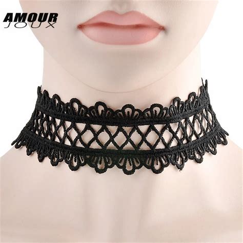 Buy Gothic 4 5cm Wide Lace Black Velvet Choker