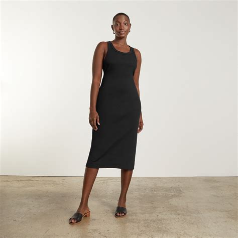 The Ribbed Tank Dress Black Everlane