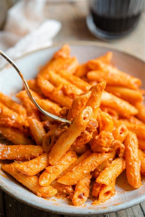 Penne Alla Vodka Pasta With Tomato Vodka Sauce Inside The Rustic