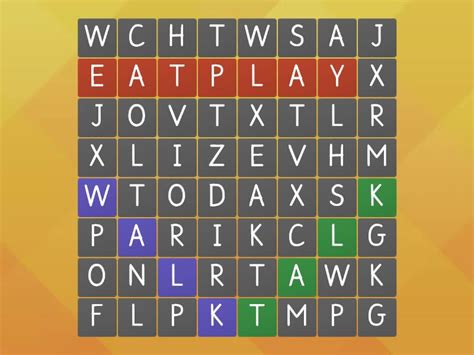 Verb Wordsearch Sopa De Letras