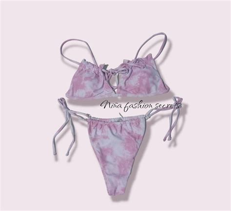 Tie Dye String Bikini Large Women S Fashion Swimwear Bikinis