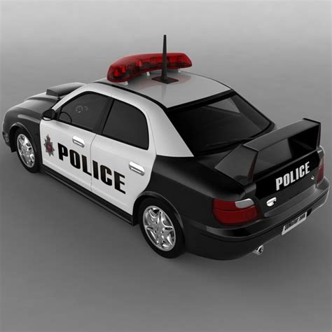 subaru impreza police car 3d model