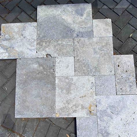 Silver Travertine Pavers - French Pattern | Hunter Pavers | Hunter ...