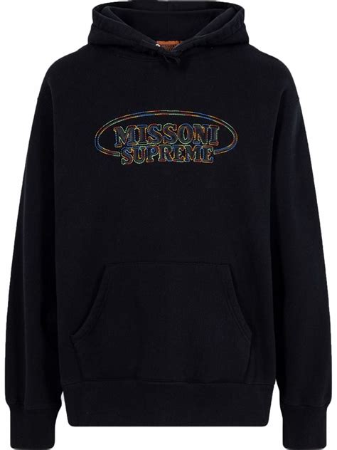 Supreme X Missoni Logo Embroidered Hoodie Fw21 Farfetch