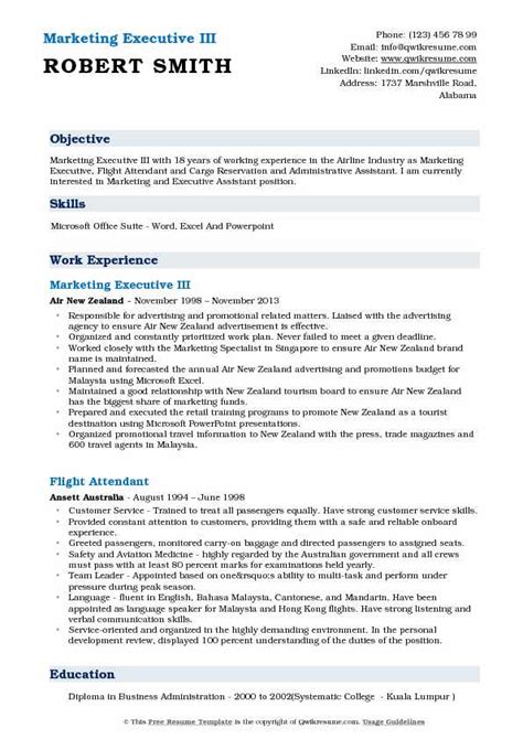 10 Marketing Executive Resume Samples And Templates For 2025