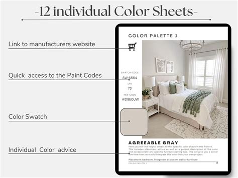 Sherwin Williams Color Palette Modern Agreeable Gray 12 Etsy Canada