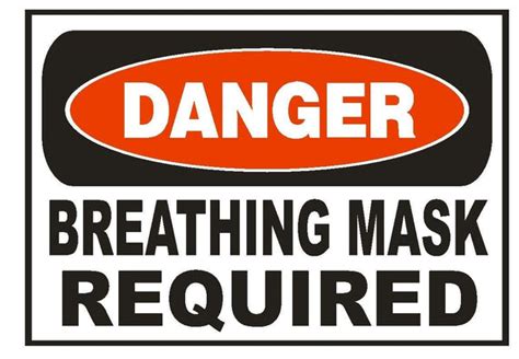 Danger Breathing Mask Required Sticker Safety Sticker Sign D680 Osha