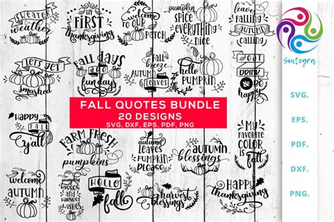 Fall Quotes Bundle Svg Cut File - Crella