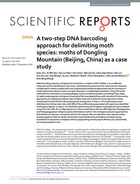 Pdf A Two Step Dna Barcoding Approach For Delimiting Moth Species