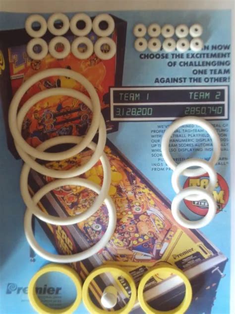 Flipper Gottlieb Tag Team Kit Elastiques Caoutchouc Pinball Rubber Eur