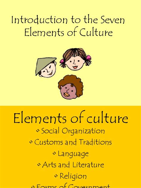 Seven Elements of Culture | PDF | Family | Society