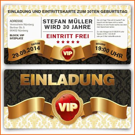 Sensationell Einladungskarten Zum Geburtstag Als Eintrittskarte Vip