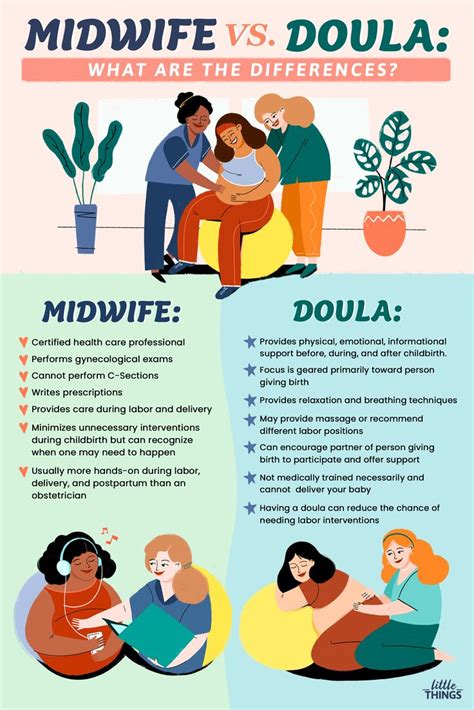 The Differences Between Midwifes And Dula Infographical Poster