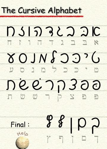 Alef Bet Cursive: Learn Hebrew Writing