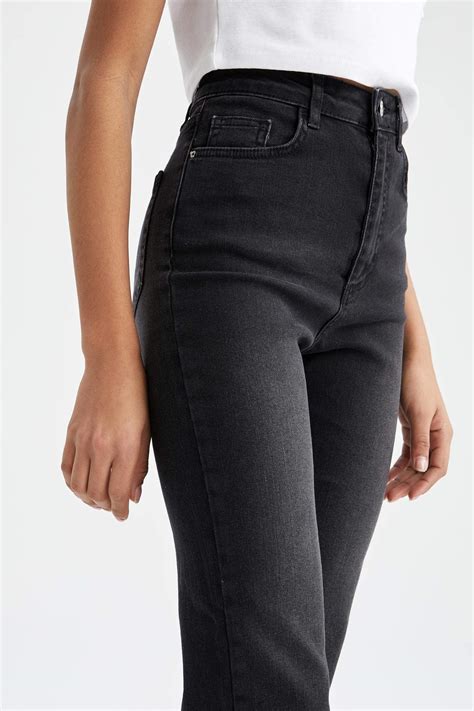 Schwarz Damen Jeans Mit Weitem Bein 2409502 DeFacto