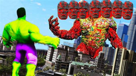 3 Head Lava Titan Vs Hulk 😱 💀 In Gta 5 Gta5 Avengers Youtube