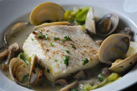 Braised Halibut With Leeks Mushrooms And Clams Stuffed Mushrooms Halibut Braised