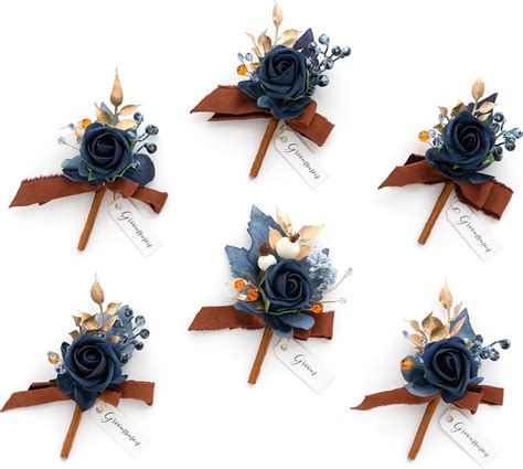 Amazon Ling S Moment Boutonniere For Men Pcs Groom Groomsmen