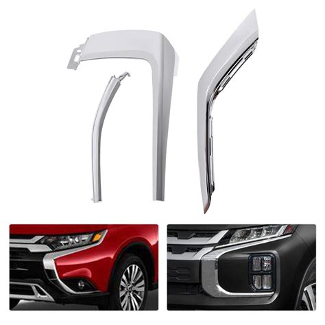 Shzicmy 3pcs Front Bumper Chrome Molding Trims Left Side For Mitsubishi Outlander 2016 2021