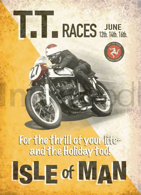 Isle Of Man T T Races Vintage Wall Art Poster Print Etsy