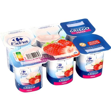 Yogur Griego De Fresa Carrefour Extra Sin Gluten Pack De Unidades De