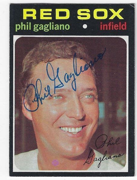 Autographed Phil Gagliano Boston Red Sox Topps Card Main Line