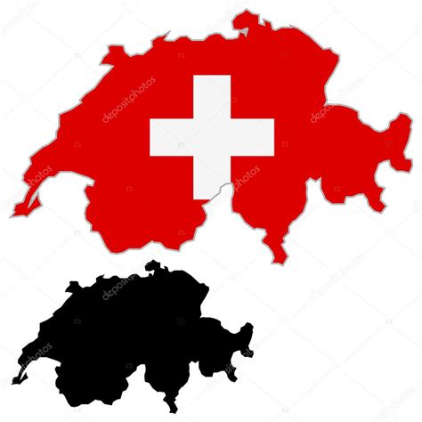 Switzerland Map Flag Stock Vector Julydfg