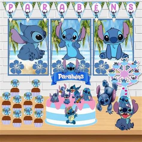 Kit Festa Lilo Stitch Só Um Bolinho 25 Itens Brinde Ohana MercadoLivre