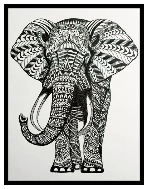 Elephant Mandala Art | Elephant art drawing, Mandala art, Zentangle art