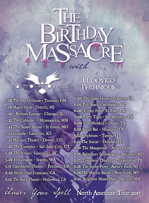 The Birthday Massacre Announce “Under Your Spell North American Tour” – Digital Tour Bus