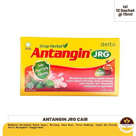 Jual Antangin Jrg Cair Sirup Herbal Plus Madu Deltomed Isi Sachet