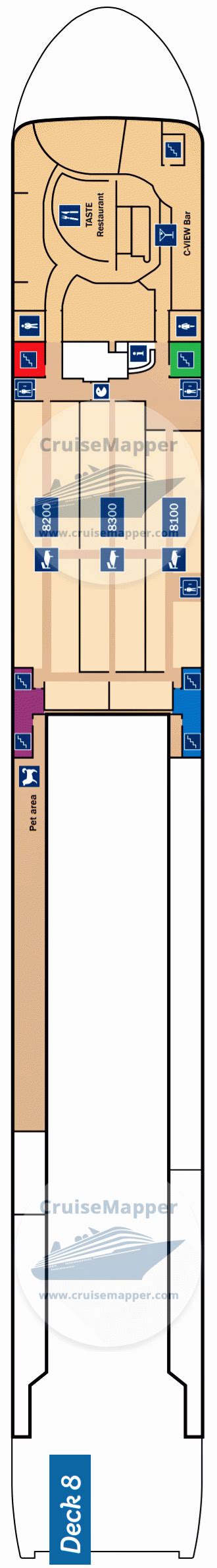 Stena Scandinavica ferry deck 8 plan | CruiseMapper