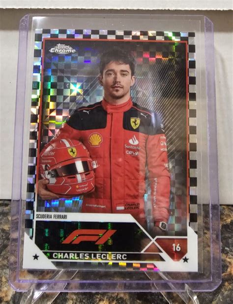 Charles Leclerc 2023 Topps Chrome Formula 1 Checker Flag Refractor 5