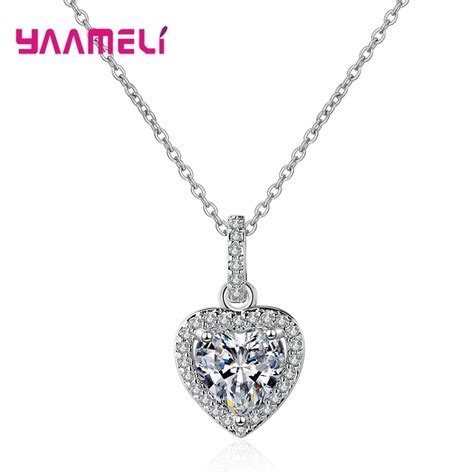 Bijoux Femme Choker Ketting Transparante Glanzende Hart Cz Rhinestone