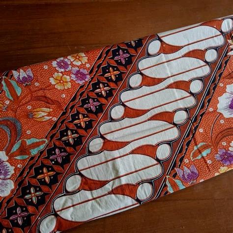 Jual Kain Batik Solo Parang Barong Kembang Orange Di Lapak