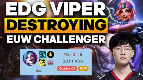 EDG VIPER IS A GOD ON JINX Insane Challenger Jinx ADC Gameplay YouTube