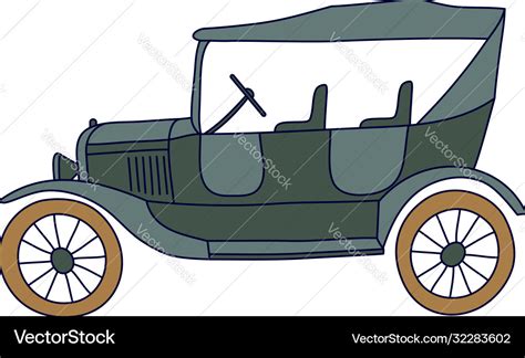 Vintage car drawing simple design easy Royalty Free Vector