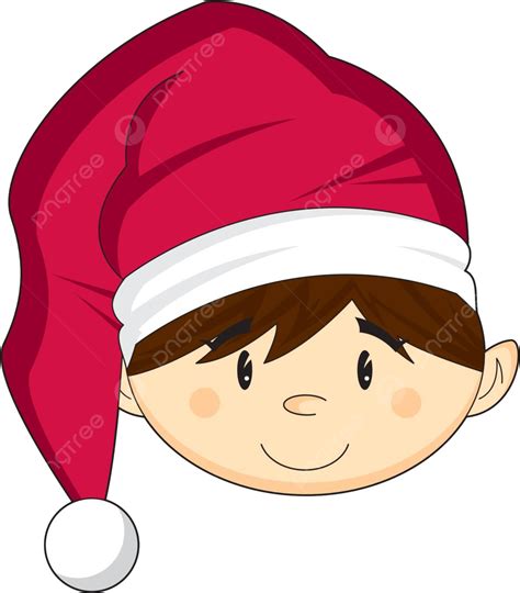 Cartoon Santa Christmas Elf Hat Santa Claus Elf Vector Hat Santa