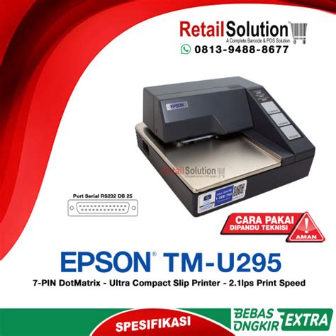 Jual Epson TM U295 Port Serial Impact Dot Matrix Slip Printer Slip Gaji