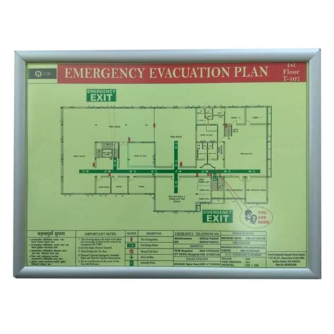 Green Acrylic Emergency Evacuation Plan, For Office, 18x24inch at Rs ...