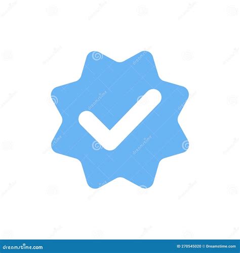 Blue Check Mark Icon Isolated Tick Symbol Checklist Sign Approval