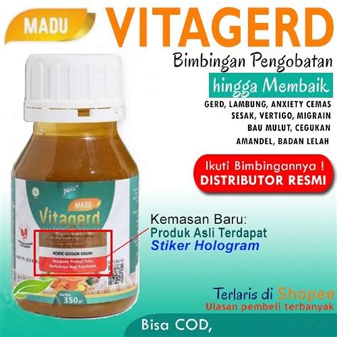 Jual Vitagerd Madu Herbal Obat Gerd Dan Asam Lambung 100 Original